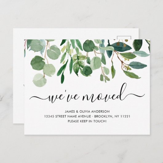 Minimale afbraak We hebben nieuwe thuisbeweging ge Aankondigingskaart (Voorkant / Achterkant)