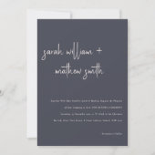 Minimale afkomst van Blush Black Script Vow Renewa Kaart (Voorkant)