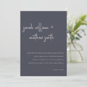 Minimale afkomst van Blush Black Script Vow Renewa Kaart (Staand voorkant)