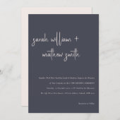 Minimale afkomst van Blush Black Script Vow Renewa Kaart (Voorkant / Achterkant)