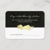 Minimale afspraak met Sleek Black/Gold Brush Afsprakenkaartje (Achterkant)