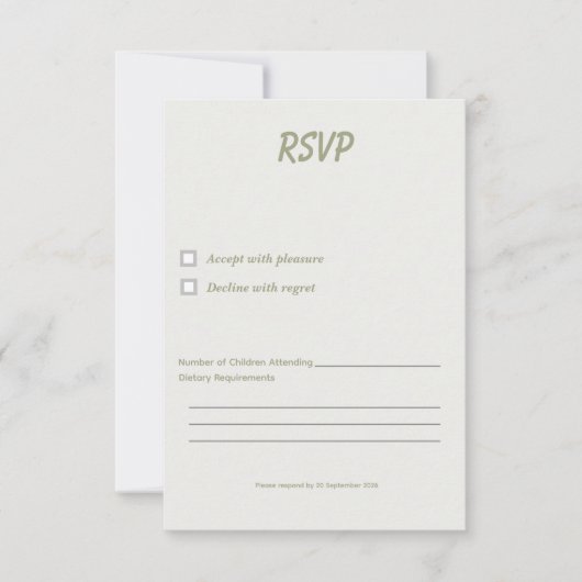 Minimale afstudeer RSVP kaart sjabloon (Voorkant)