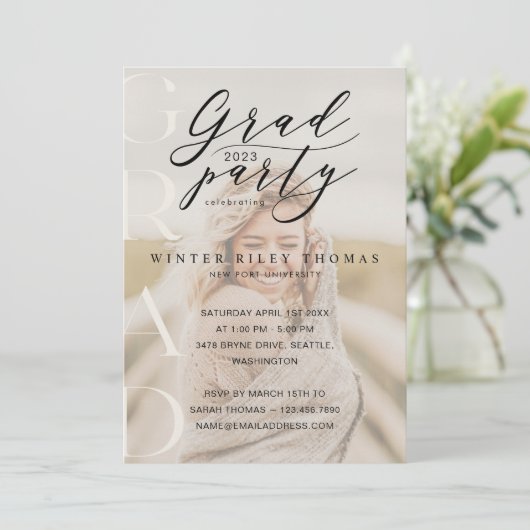 Minimale Afstudeerder voor foto's bij moderne kall Kaart (Staand voorkant)