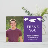 Minimale afstudeerdop gooi Paarse zilveren kwastje Bedankkaart (Staand voorkant)