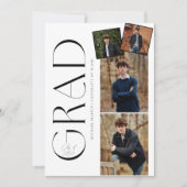 Minimale afstudeerfeest met fotouitnodiging kaart (Voorkant)