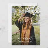 Minimale afstudeerfeest met fotouitnodiging kaart (Voorkant)