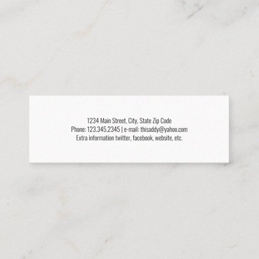 Minimale afstuderen Aankondiging naamkaart (Achterkant)