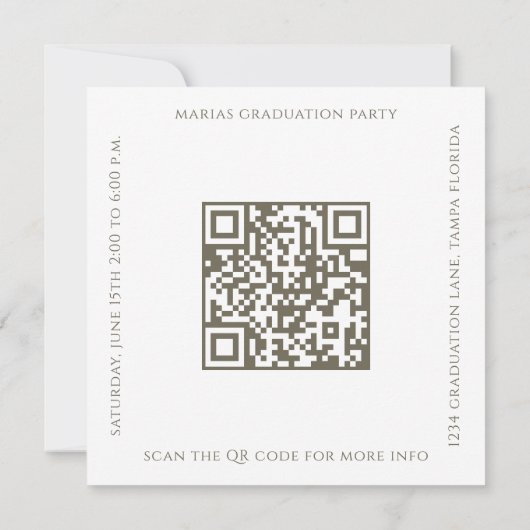 Minimale Afstuderen, eenvoudige Gold QR-code Kaart (Achterkant)