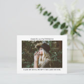 Minimale Afstuderen foto | Eenvoudig afstudeerfees Uitnodiging Briefkaart (Staand voorkant)