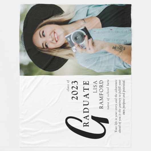 Minimale Afstuderen foto- en citaattoetsencombinat Fleece Deken (Voorkant)