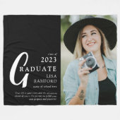 Minimale Afstuderen foto- en citaattoetsencombinat Fleece Deken (Voorkant (Horizontaal))