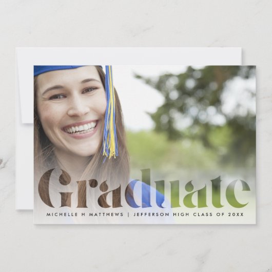Minimale Afstuderen fotoaankondiging Kaart (Voorkant)