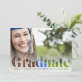 Minimale Afstuderen fotoaankondiging Kaart (Staand voorkant)
