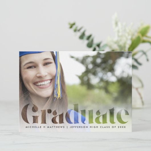 Minimale Afstuderen fotoaankondiging Kaart (Staand voorkant)