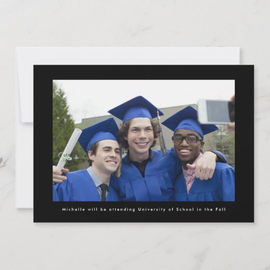 Minimale Afstuderen fotoaankondiging Kaart (Achterkant)