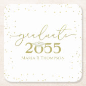Minimale Afstuderen Gold Modern Calligrafie Kartonnen Onderzetters (Voorkant)