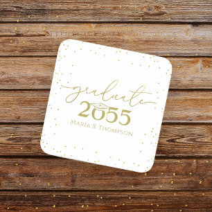 Minimale Afstuderen Gold Modern Calligrafie Kartonnen Onderzetters