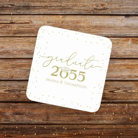 Minimale Afstuderen Gold Modern Calligrafie Kartonnen Onderzetters