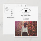 Minimale Afstuderen Sla de datum Afstudeerder foto Briefkaart (Voorkant / Achterkant)