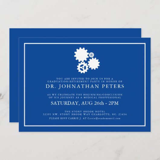 Minimale Afstuderen technicus|Uitnodiging tot pens Kaart (Voorkant / Achterkant)