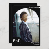 Minimale Afstuderen voor foto PhD-foto van zwarte Aankondiging (Voorkant / Achterkant)