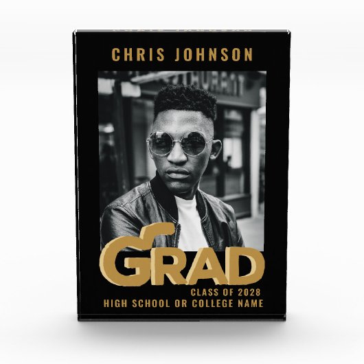 Minimale Afstuderen voor moderne goudbloedige typo Fotoblokken (Voorkant)