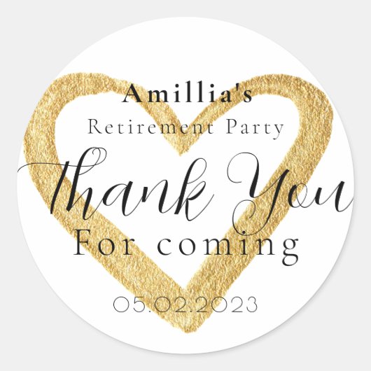 Minimale aftredingspartij voor scripts Hartelijk d Ronde Sticker (Voorkant)