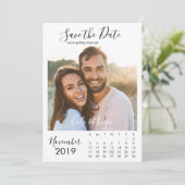 Minimale agenda: datum opslaan met foto save the date (Staand voorkant)