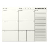 Minimale agenda voor speciale weekbladen notitieblok (Voorkant)