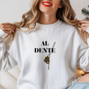 Minimale 'Al Dente' Italiaanse Pasta Lover Typogra Trui