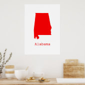 Minimale Alabama Verenigde Staten Poster (Keuken)