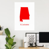 Minimale Alabama Verenigde Staten Poster (Thuiskantoor)