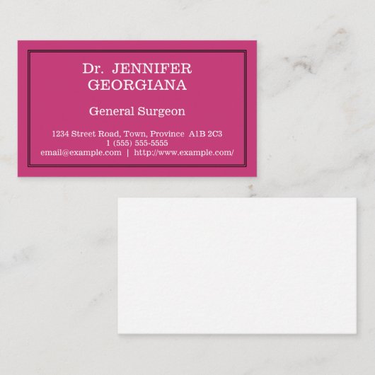 Minimale algemene chirurgische Visitekaartje (Voorkant / Achterkant)