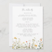 Minimale All-in-One Wildbloemen Bruiloft Kaart (Achterkant)
