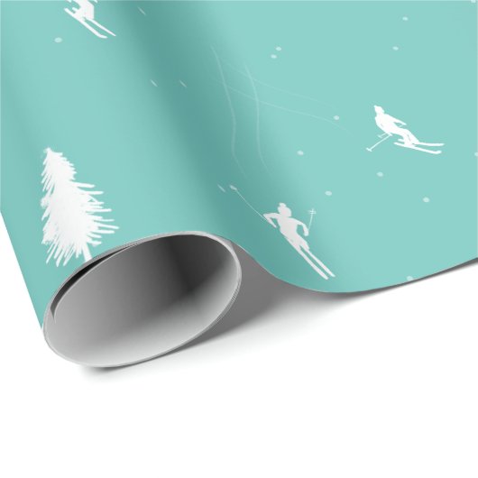 Minimale alpiene kiers die illustratie blauw maken cadeaupapier (Rol Hoek)