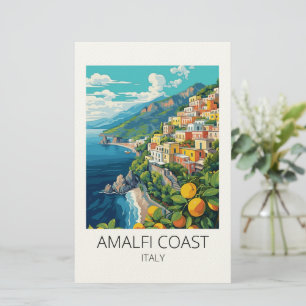 Minimale Amalfi-kust Italië Vintage Reis Briefpapier