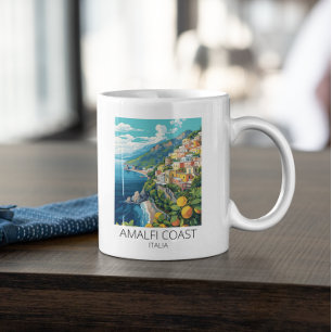 Minimale Amalfi-kust Italië Vintage Reis Koffiemok