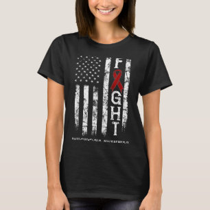 Minimale amyloïdose krijger Amerikaanse vlag T-shirt