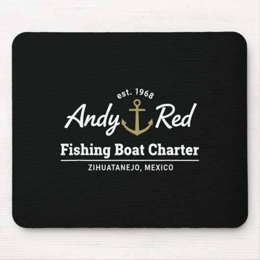 Minimale Andy Red Visboot Charter Muismat (Voorkant)