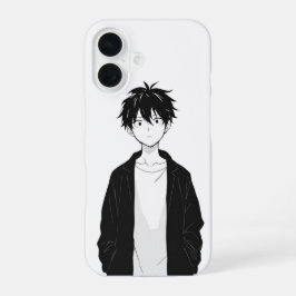 Minimale Anime Jongen Hoesje voor Telefoon iPhone 16 Hoesje