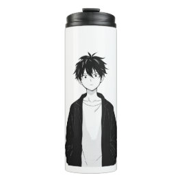 Minimale Anime Jongen Thermische Tumbler Thermosbeker
