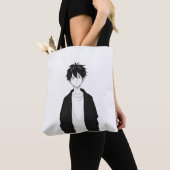 Minimale Anime Jongen Tote Bag (Dichtbij)