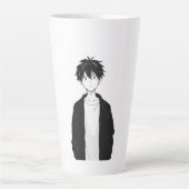 Minimale Anime Jongens Latte Mok (Voorkant)