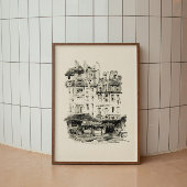 Minimale Antiek architectuur Schetskunst Poster