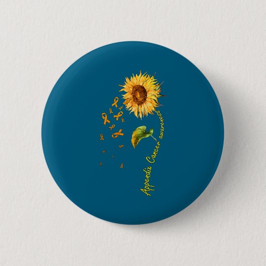 Minimale Appendix Kanker Bewustzijn Zonnebloem Ronde Button 5,7 Cm (Voorkant)