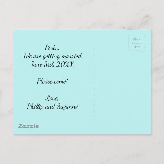 Minimale Aqua Blue Bubbles opslaan Briefkaart (Achterkant)