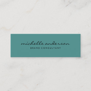 Minimale Aqua Green met cursieve tekst Mini Visitekaartje