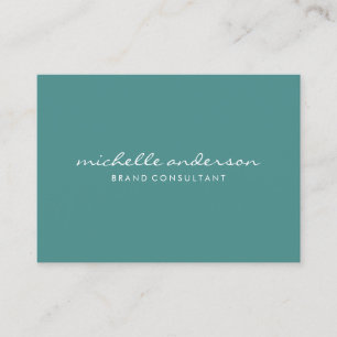 Minimale Aqua Green met cursieve tekst Visitekaartje