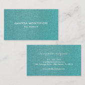 Minimale Aqua Linen Texture Modern Professional Visitekaartje (Voorkant / Achterkant)