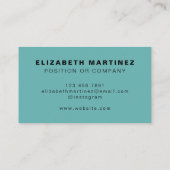 Minimale Aqua Modern Professional Gepersonaliseerd Visitekaartje (Achterkant)